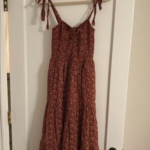 Floral Tie-Strap Dress madewell xs